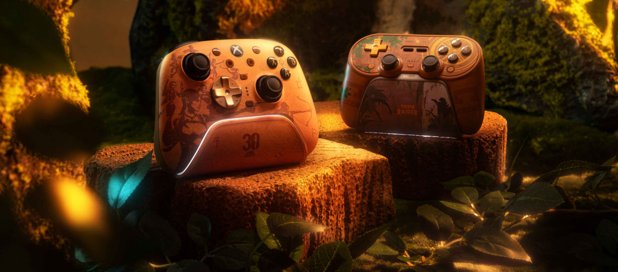 Lara Croft na padach 8BitDo. Tak wyglądają kontrolery na 30-lecie Tomb Raidera